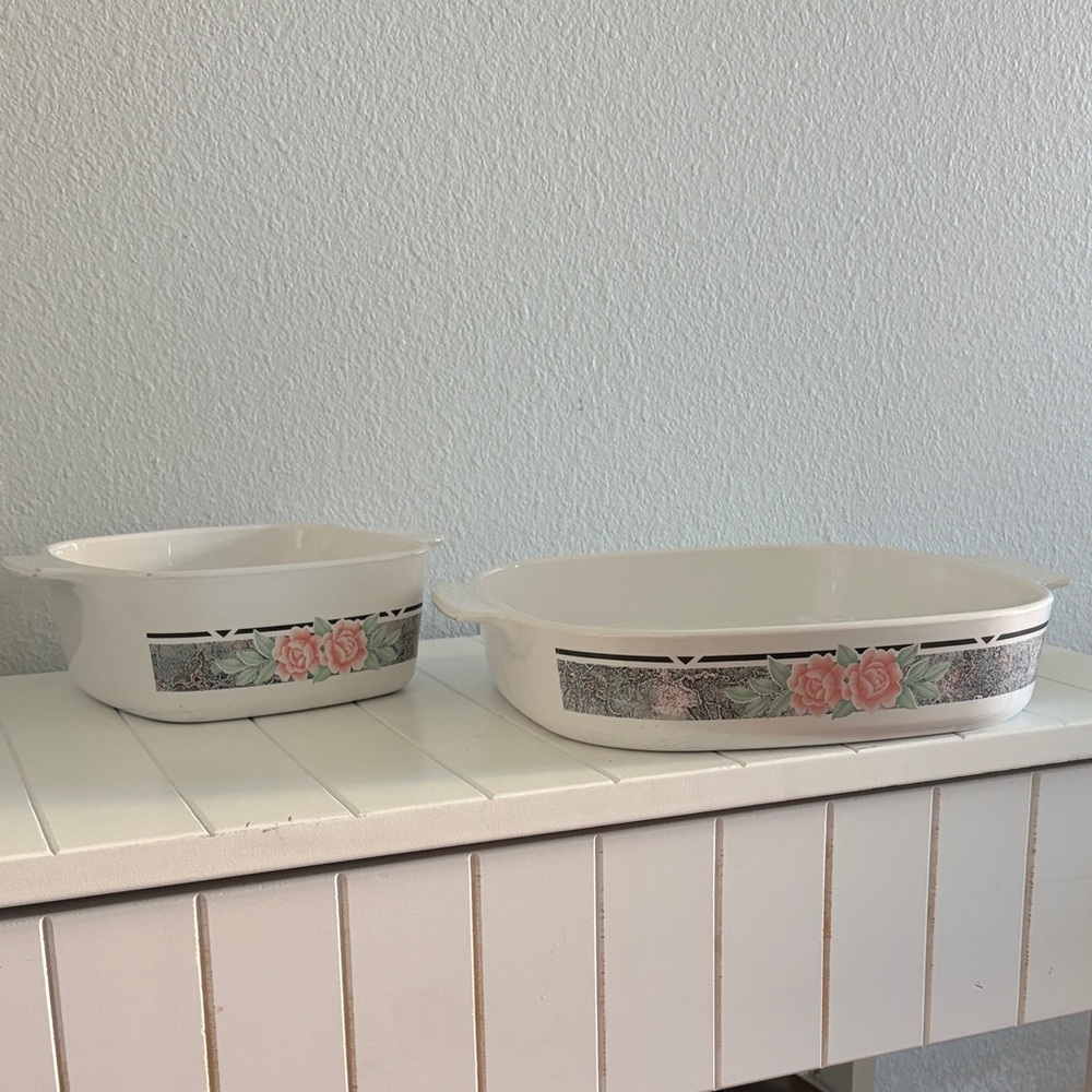 Silk and Roses Corningware Set - Picture 2 of 11